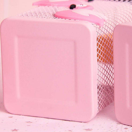 2pcs Cartoon Pink Hollow Mesh Pen Holder Multifunctional Stationery Organizer