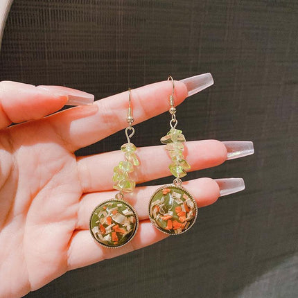 Natural Stone Earrings for Women Simple Vintage Dangle Drop Fashion Jewellery