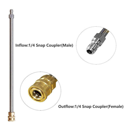 2pcs High Pressure Washer Extension Rod Stainless Steel Power Spray Gun Tool