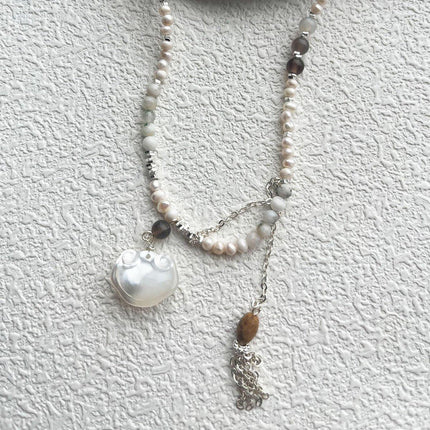 Disc Shell Ruyi Lock Pearl Necklace Fashion Jewelry for Women Elegant Gift