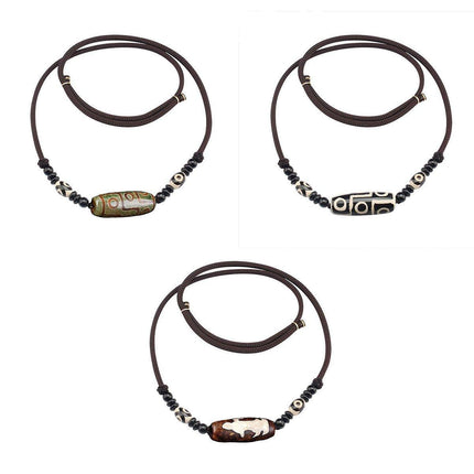 Ethnic Bead Choker Necklace Cotton Linen Fashion Jewelry Accessories for Women