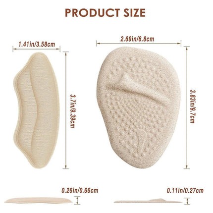 8Pairs High Heel Cushion Pads Forefoot Half Size Inserts of Foot Support Insoles