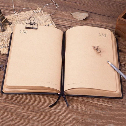 2pcs A5 Kraft Paper Blank Notebook 365 Days Planner Handbook for Writing Notes