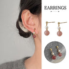 Elegant Strawberry Crystal Stud Earrings with Imitation Pearl Women Fashion