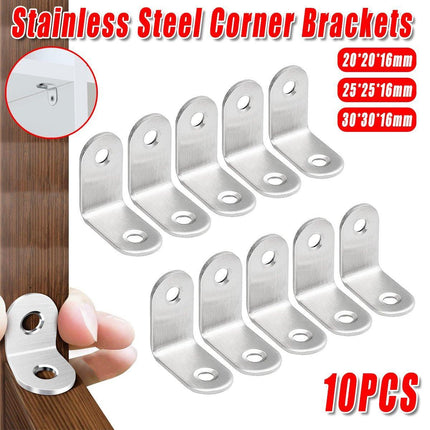 10pcs 90-degree L Type Angle Brackets Right Angle Fixed Support Furniture Connector