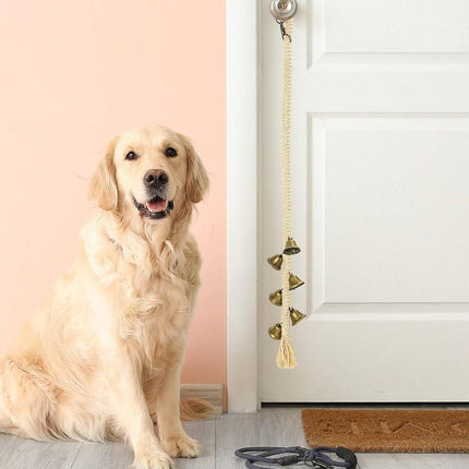 Adjustable Doorbell Hanging Rope Dog Training Bell Cat Teasing Braided Trainer