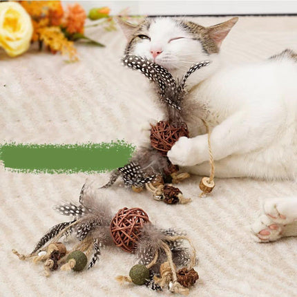 Cat Toys Teaser Stick Chewing Teeth Cleaning Grinding Pet Play Stick for Cats