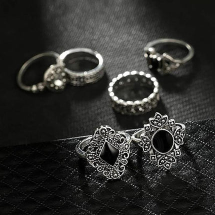 15 PCS Boho Vintage Knuckle Finger Ring Set Crystal Stackable Finger Rings Gifts - Aimall