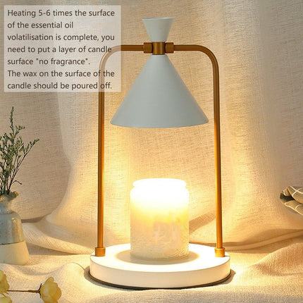 Retro Aromatherapy Table Lamp Dimmable Metal Scented Wax Lamp for Bedroom