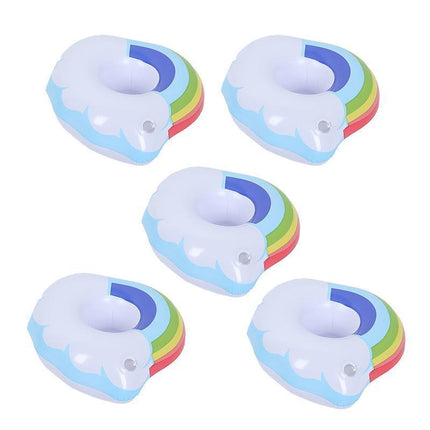 Inflatable Floating Drink Cup Can Beer Holder Swimming Pool Bath Beach Party 5PCS - Aimall