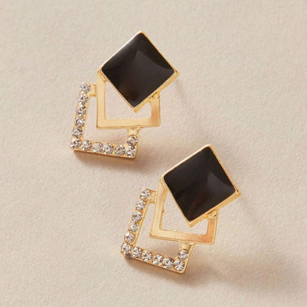 Elegant Geometric Diamond Earrings for Ladies Chic Fashion Jewelry Accessory