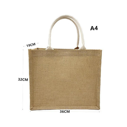 Unprinted Linen Handbag Good Product Companion Gift Linen Hemp Jute Shopping Bag - Aimall