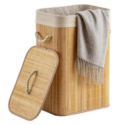 Dustproof Bamboo Laundry Basket Storage Basket for Dirty Clothes Organization