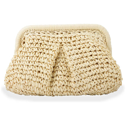 Woven Women Clutch Purse Dumpling Straw Tote Bag Shoulder Straw Crossbody Bag