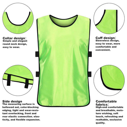 6X Sports Training Bibs Soccer Vests Group Team Bibs Basketball Cricket Football
