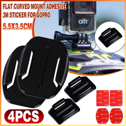 4PCS Flat Curved Mount Adhesive 3M Sticker For GoPro Hero 9 8 7 6 5 4 3 2 Camera - Aimall