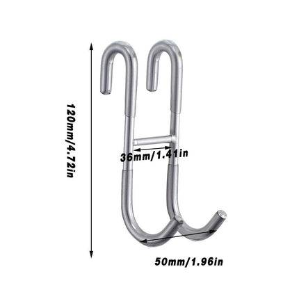 4PCS Stainless Steel S-Type Double Hooks for Kitchen Bathroom Closet Hanging
