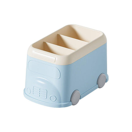 Cartoon Desktop Pen Holder Multi-Compartment Stationery Organizer Storage Box