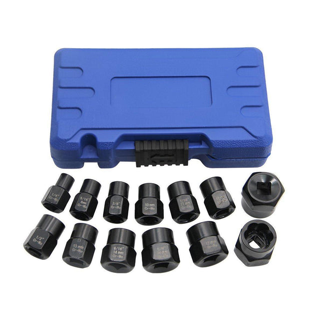 13 Piece Impact Bolt Nut Remover Set Extractor Socket Tool for Stripped Nuts Bolt