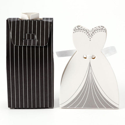 100PCS Double Breasted Suit Candy Boxes Wedding Favor Gift Packaging Paper Box