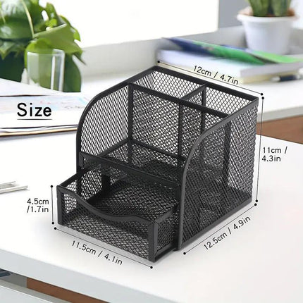 Desktop Pen Holder Honeycomb Grid Sticky Organiser Minimalist Office Organiser