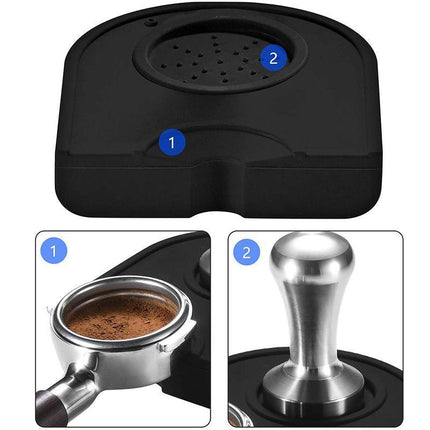 Coffee Tamper Silicone Mat Black Tamping Holder Pad Corner Dropped Edge Tools - Aimall