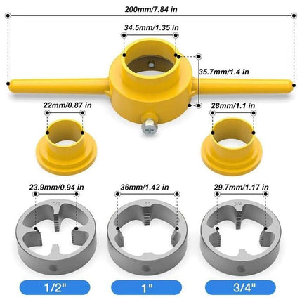 6Pcs Set Plumbing Water Pipe Die Plastic Maker Screw Die Pipe Thread Hand Tool
