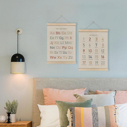 2pcs Preschool Scroll Wall Art Bedroom Decorations Nursery Wall Hanging