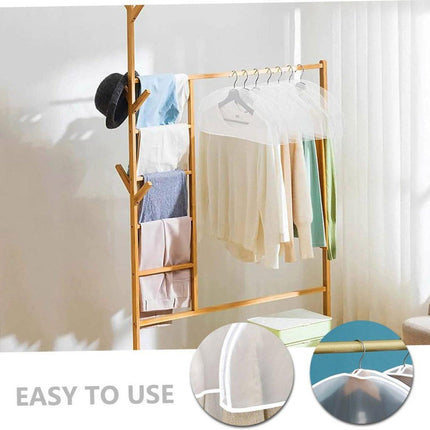 10pcs Dustproof Clothes Cover Transparent Hanging Wardrobe Storage Bag Set