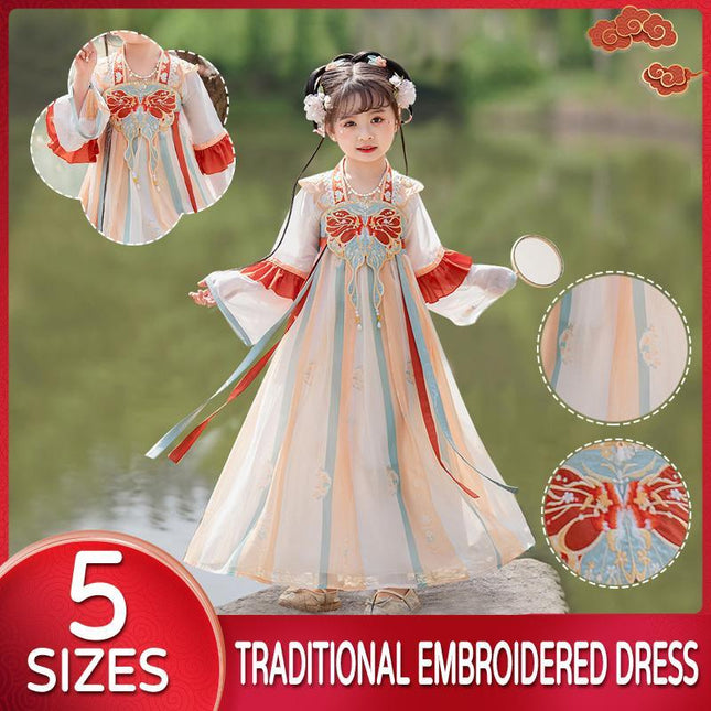 Girl Ancient Hanfu Embroidered Tang Suit Chinese Traditional Dress Princess - Aimall