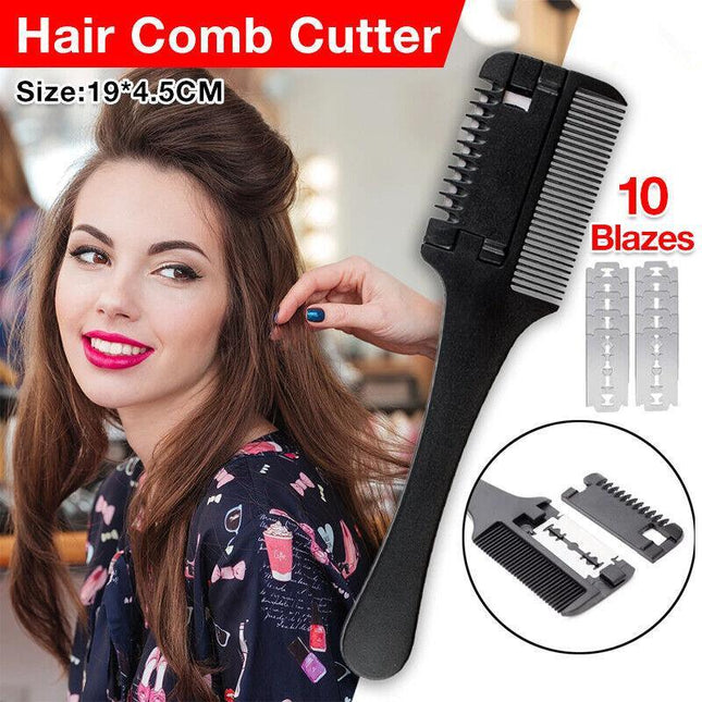 Professional Hairdressers Razor Comb Razor DIY Hair Cutting Thinning Trimmer AU - Aimall