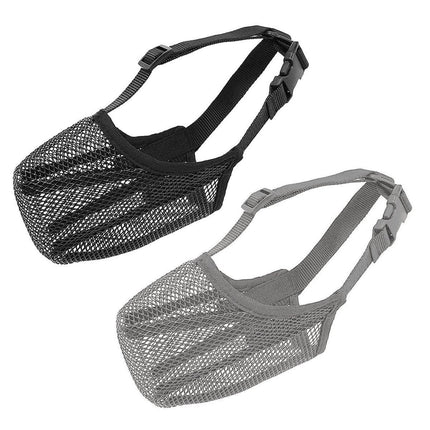 2PCS Adjustable Mesh Pet Dog Muzzle Mask Mouth Cover No Bite Strap Mouth Cover