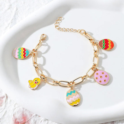 Easter Egg Chicken Bracelet Charm Fashion Jewelry for Women Spring Holiday Gift