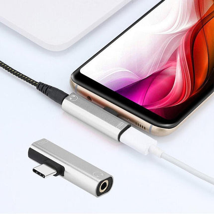Up to 2 Type C to 3.5mm Audio Headphone Connector Earphone Adapter Aux Jack 1X2X - Aimall