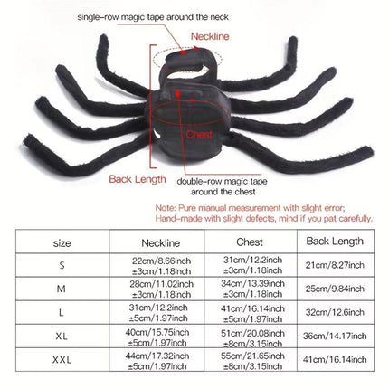 Pet Spooky Big Spider Halloween Costume Dress Up for Dogs Cats and Small Pets