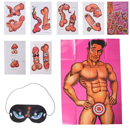 Pin Stick The Junk On The Hunk Adult Game Hens Night Party Dick Willy Bacheloret - Aimall