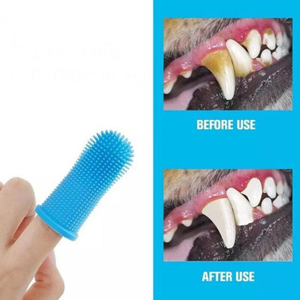 Dog Cat Super Soft Pet Finger Toothbrush Teeth Silicone Brush Care Cleaning - Aimall