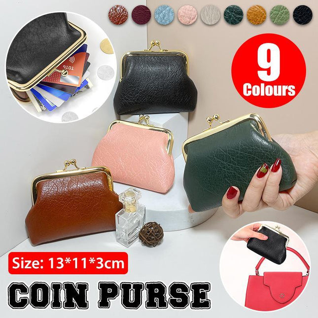 Women's Leather Small Cosmetic Bag Coin Purse & Lipstick Change Storage Bags - Aimall