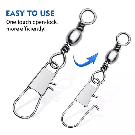 200pcs Pin Connectors Eight Ring Connectors for Fishing Gear Accessories Set