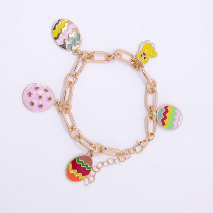Easter Egg Chicken Bracelet Charm Fashion Jewelry for Women Spring Holiday Gift