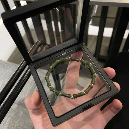 New Chinese Green Bamboo Splicing Bracelet Unique Handmade Jewelry Fashion