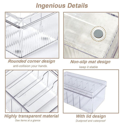 Transparent Dustproof Cosmetic Storage Box with Lid Makeup Organizer Case