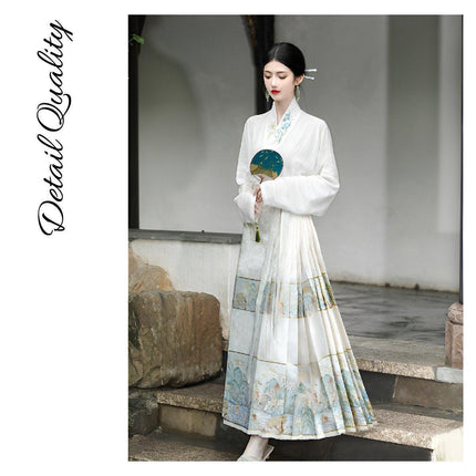 New Chinese Style Hanfu Set Slimming Horse Skirt Daily Wear Fairy Skirt Girls