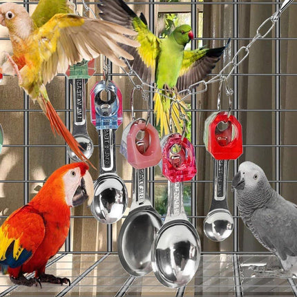 Parrot Chew Toys Spoon String Toys Bird Play Toy for Beak Exercise and Fun