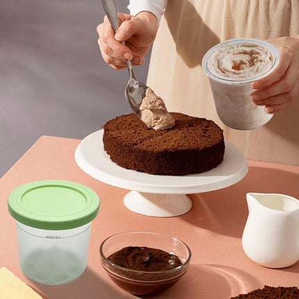 1 or 2 Pieces Ice Cream Tin Container Storage Box for Ice Cream Making Home