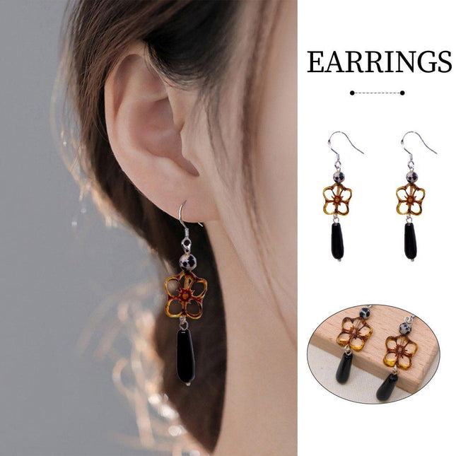 Petal Shaped Pearl Earrings For Women Elegant Vintage Style Fashion Jewelry