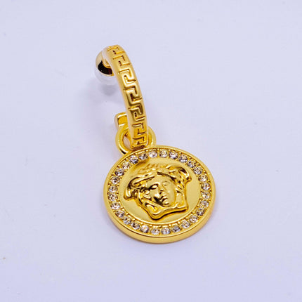 Vintage Medusa Portrait Round Earrings Elegant Fashion Jewelry for Women Gift