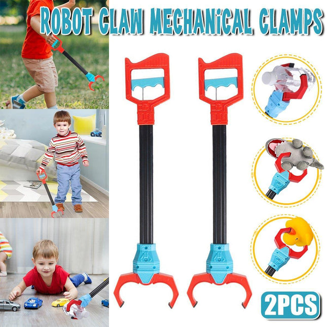 2PCS Large Five-Claw Mechanical Arm Garbage Grabber Red Reacher Tool Clamp