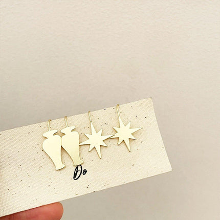 Vintage Vase Star Earrings Simple Everyday Studs Fashion Jewellery Women