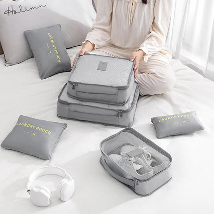 6PCS/Set Suitcase Storage Bags Luggage Organiser Clothes Packing Travel Cubes - Aimall